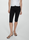 Mango Jeans slim capri costuras decorativas - Denim negro