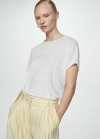 Mango Camiseta 100% lino - Blanco