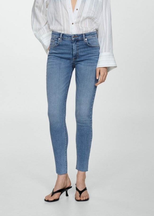 Mango Jeans skinny crop - Azul medio