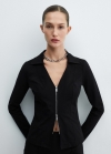 Mango Chaqueta entallada cremallera - Negro