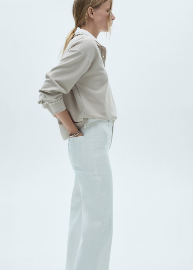 Mango Jeans Catherin culotte tiro alto - Blanco