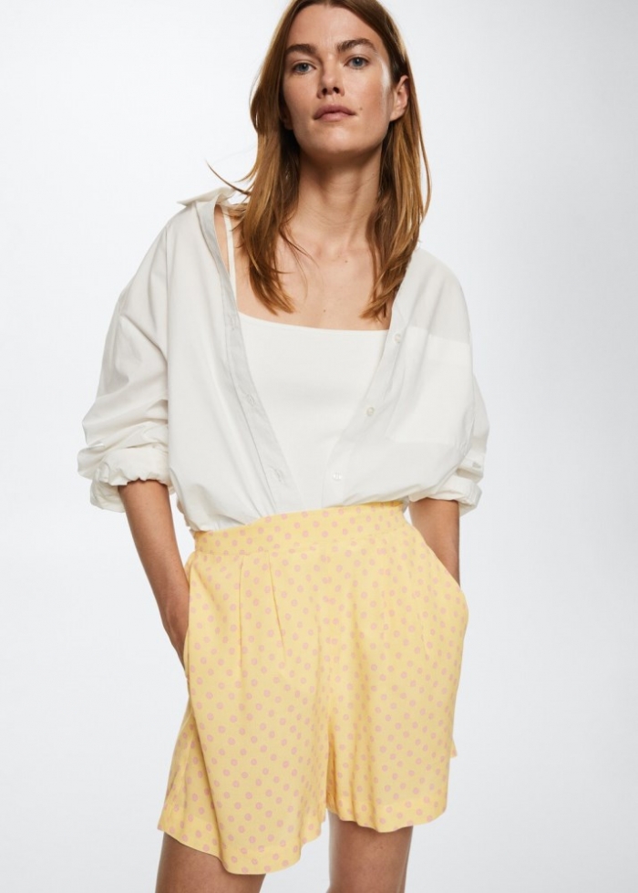 Mango Shorts estampados - Amarillo