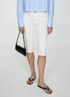 Mango Jeans slim capri costuras decorativas - Blanco roto