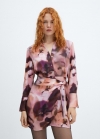 Mango Vestido cruzado estampado floral - Rosa