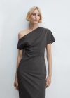Mango Vestido asimétrico abertura lateral - Gris medio vigoré