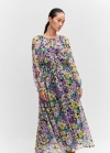 Mango Vestido floral textura - Lila