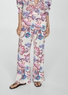 Mango Pantalón recto estampado floral - Crudo