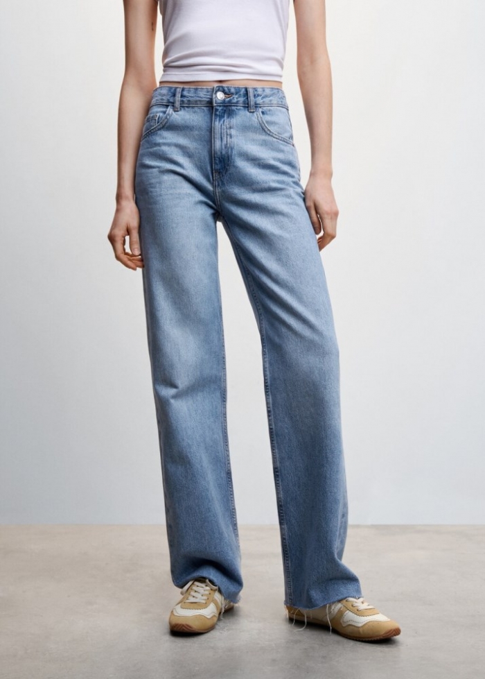 Mango Jeans wideleg tiro medio - Azul medio