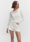 Mango Shorts vaqueros bolsillos - Blanco roto