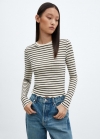 Mango Camiseta rayas textura - Beige