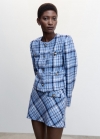 Mango Minifalda tweed cuadros - Azul