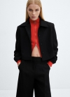 Mango Chaqueta crop traje - Negro