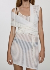 Mango Vestido punto doble tirante - Blanco
