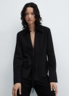 Mango Blusa fluida lazos - Negro