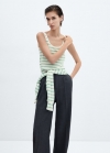 Mango Top punto rayas - Blanco