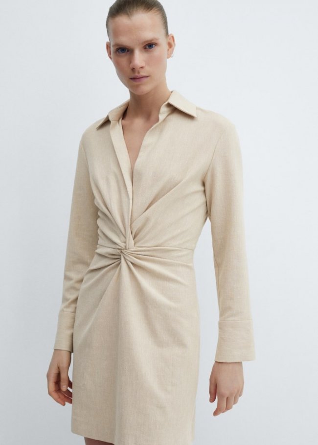 Mango Vestido detalle nudo - Arena