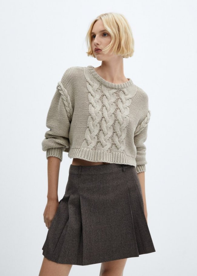 Mango Minifalda tablas - Gris