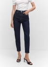 Mango Jeans Newmom confort tiro alto - Azul
