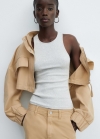 Mango Chaqueta crop bolsillos - Marrón medio