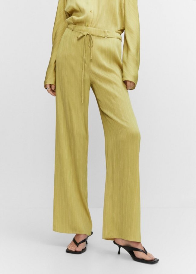 Mango Pantalón plisado satinado - Lima