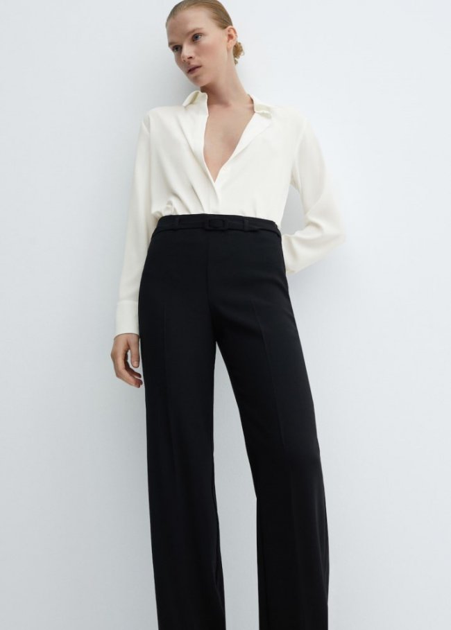 Mango Camisa fluida regular - Blanco roto