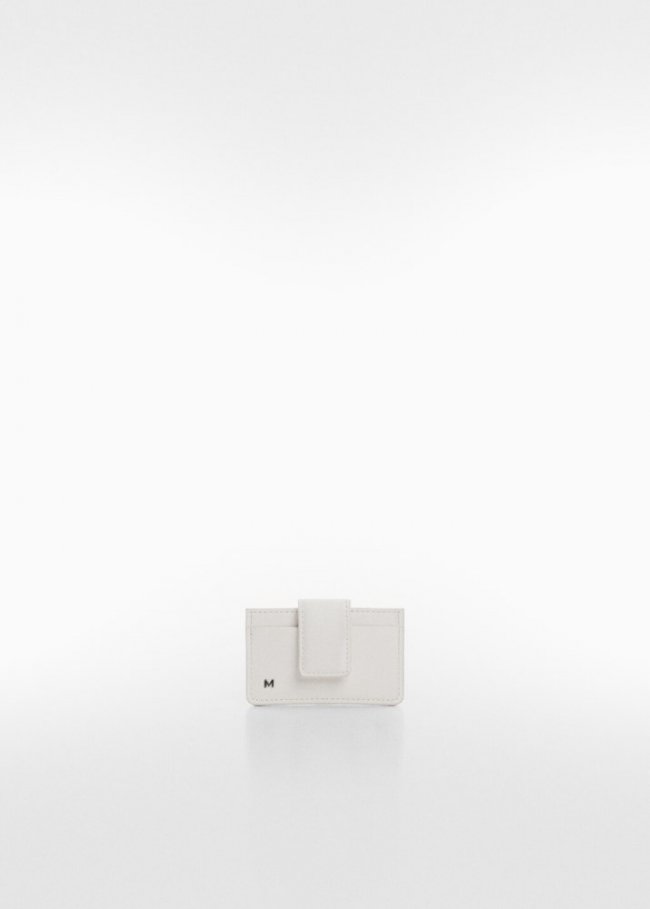 Mango Tarjetero solapa logo - Blanco