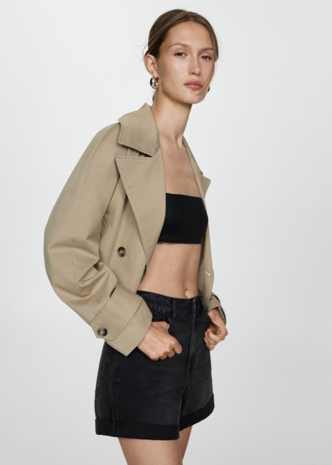 Mango Shorts vaqueros mom-fit - Denim negro