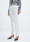 Mango Jeans rectos tiro medio confort - Blanco