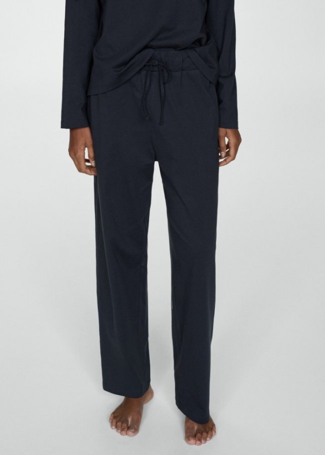 Mango Pijama dos piezas algodón - Azul marino oscuro