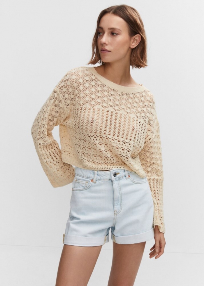 Mango Shorts vaqueros mom-fit - Azul bleach