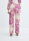 Mango Pantalón recto estampado floral - Blanco roto