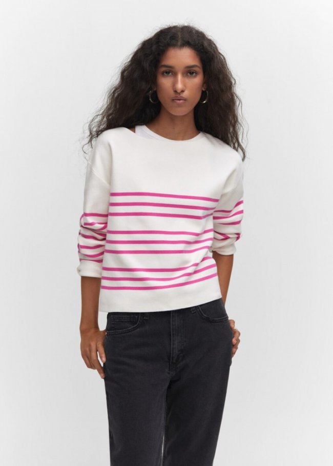 Mango Jersey punto cuello barco - Fucsia