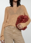 Mango Jersey calado lúrex - Oro