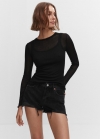 Mango Shorts vaqueros rotos - Denim negro