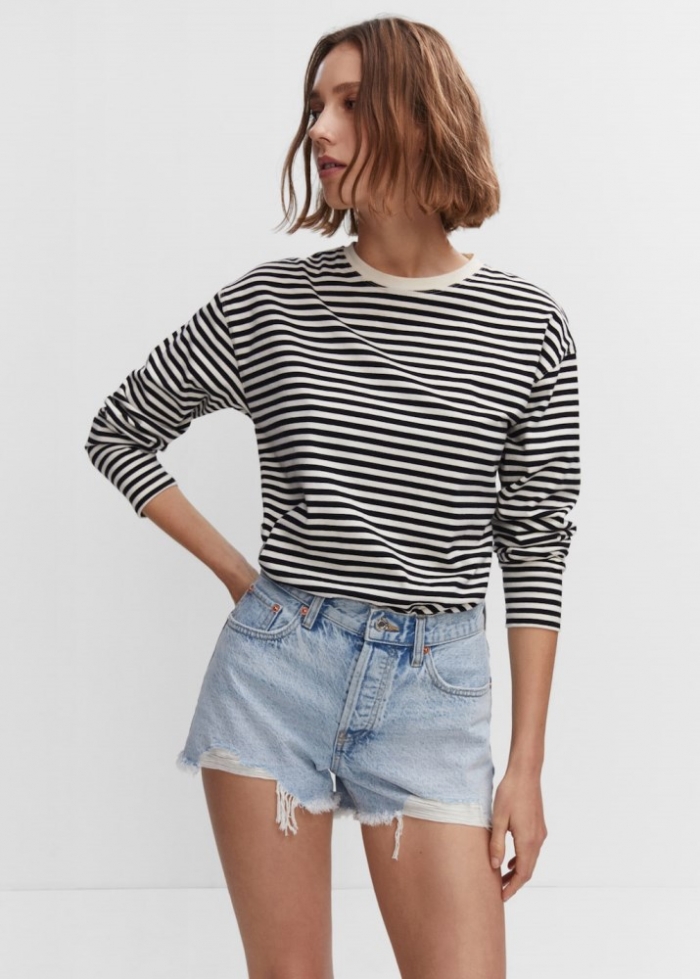 Mango Shorts vaqueros rotos - Azul claro