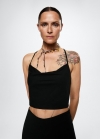 Mango Top espalda cruzada - Negro