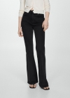 Mango Jeans flare tiro alto - Denim negro