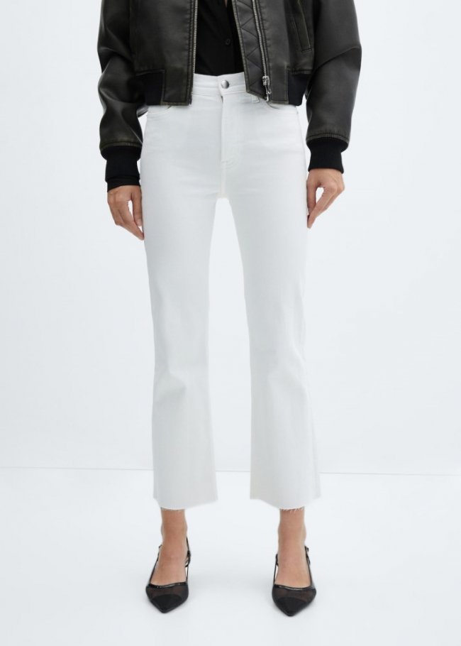 Mango Jeans flare crop - Blanco