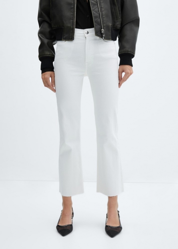Mango Jeans flare crop - Blanco