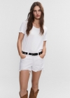 Mango Camiseta cuello escotado - Blanco