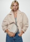 Mango Trench crop doble botonadura - Beige