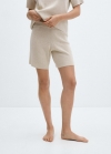 Mango Shorts pijama punto algodón lino - Beige