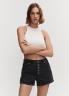 Mango Shorts vaqueros botones - Gris oscuro