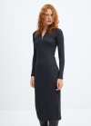 Mango Vestido cremallera escote - Gris antracita