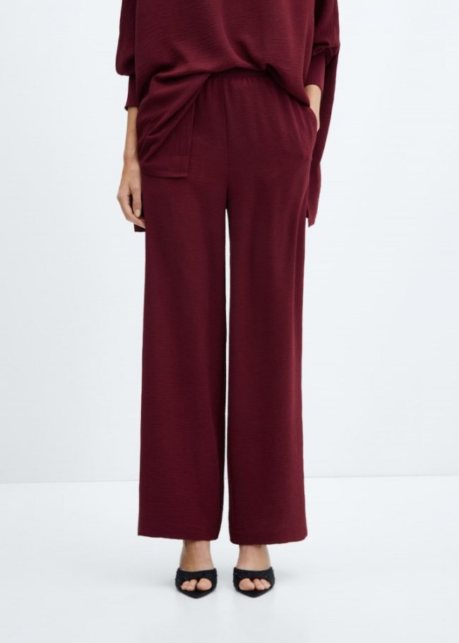 Mango Pantalón jogger bolsillos - Cereza