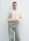 Mango Chaqueta bomber algodón - Crudo
