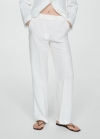 Mango Pantalón traje 100% lino - Blanco