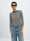 Mango Camiseta manga larga rayas - Negro