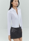 Mango Minifalda foil tiro bajo - Gris oscuro