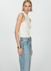 Mango Top punto detalles calados - Blanco